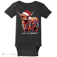 Christmas Cow Lights Cow Lover Xmas Baby Bodysuit thumb 0