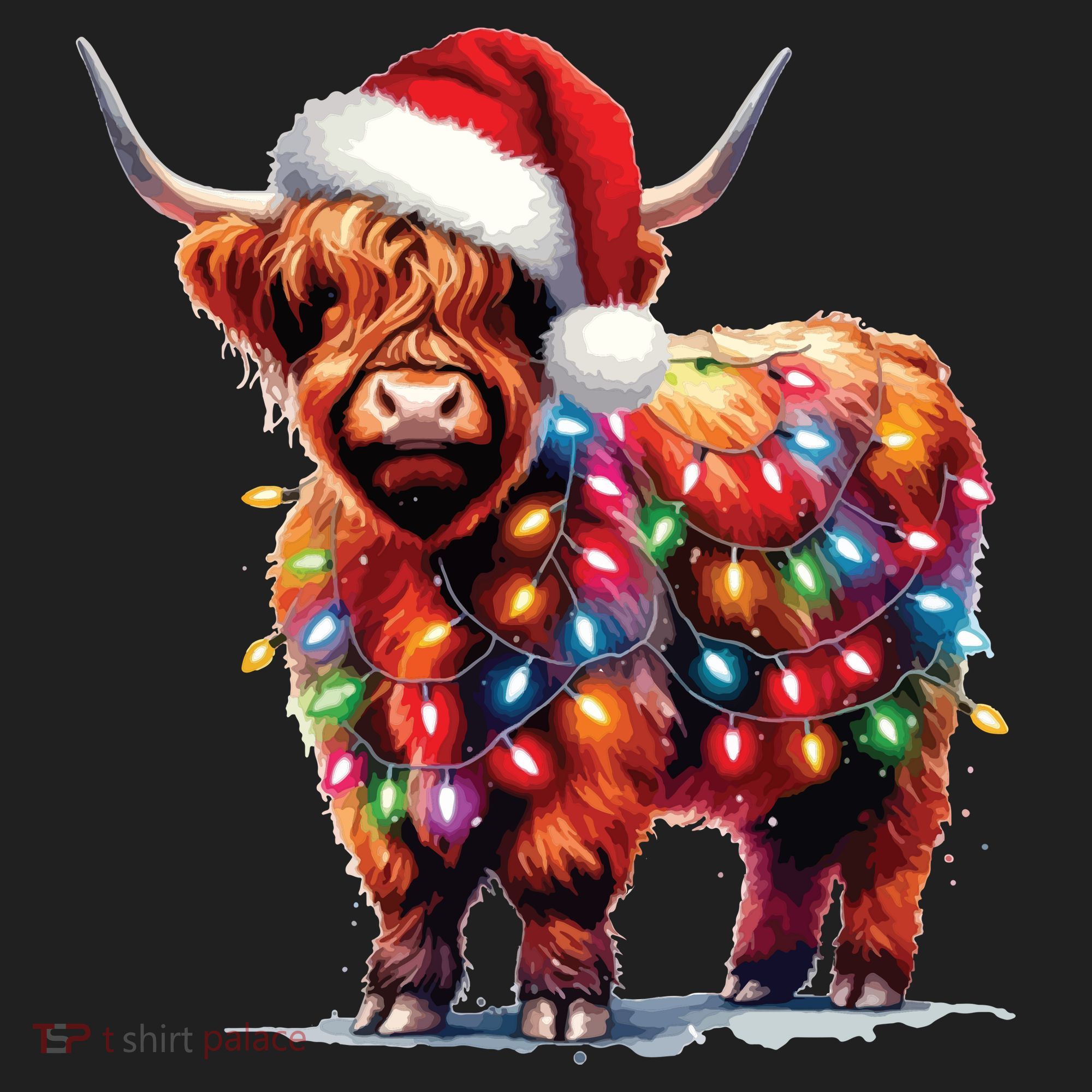 Christmas Cow Lights Cow Lover Xmas Hat