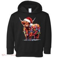Christmas Cow Lights Cow Lover Xmas Toddler Hoodie thumb 0