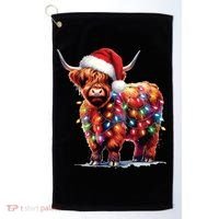 Christmas Cow Lights Cow Lover Xmas Golf Towel thumb 0