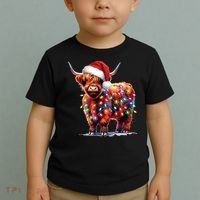 Christmas Cow Lights Cow Lover Xmas Toddler T-Shirt thumb 2