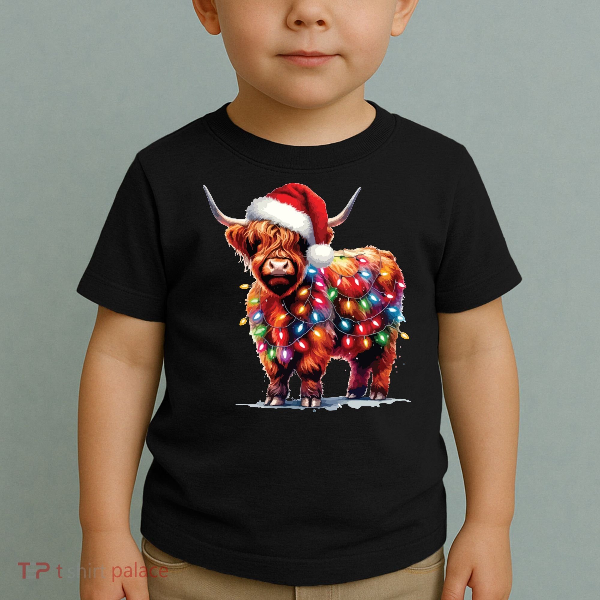 Christmas Cow Lights Cow Lover Xmas Toddler T-Shirt