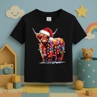 Christmas Cow Lights Cow Lover Xmas Toddler T-Shirt thumb 3