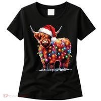 Christmas Cow Lights Cow Lover Xmas Women's T-Shirt thumb 0
