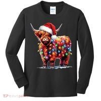 Christmas Cow Lights Cow Lover Xmas Kids Long Sleeve Shirt thumb 0