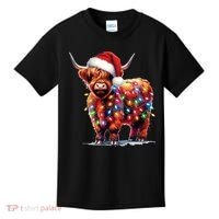 Christmas Cow Lights Cow Lover Xmas Kids T-Shirt thumb 0