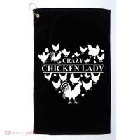 Crazy Chicken Lady Golf Towel thumb 0
