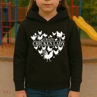 Crazy Chicken Lady Kids Hoodie thumb 3