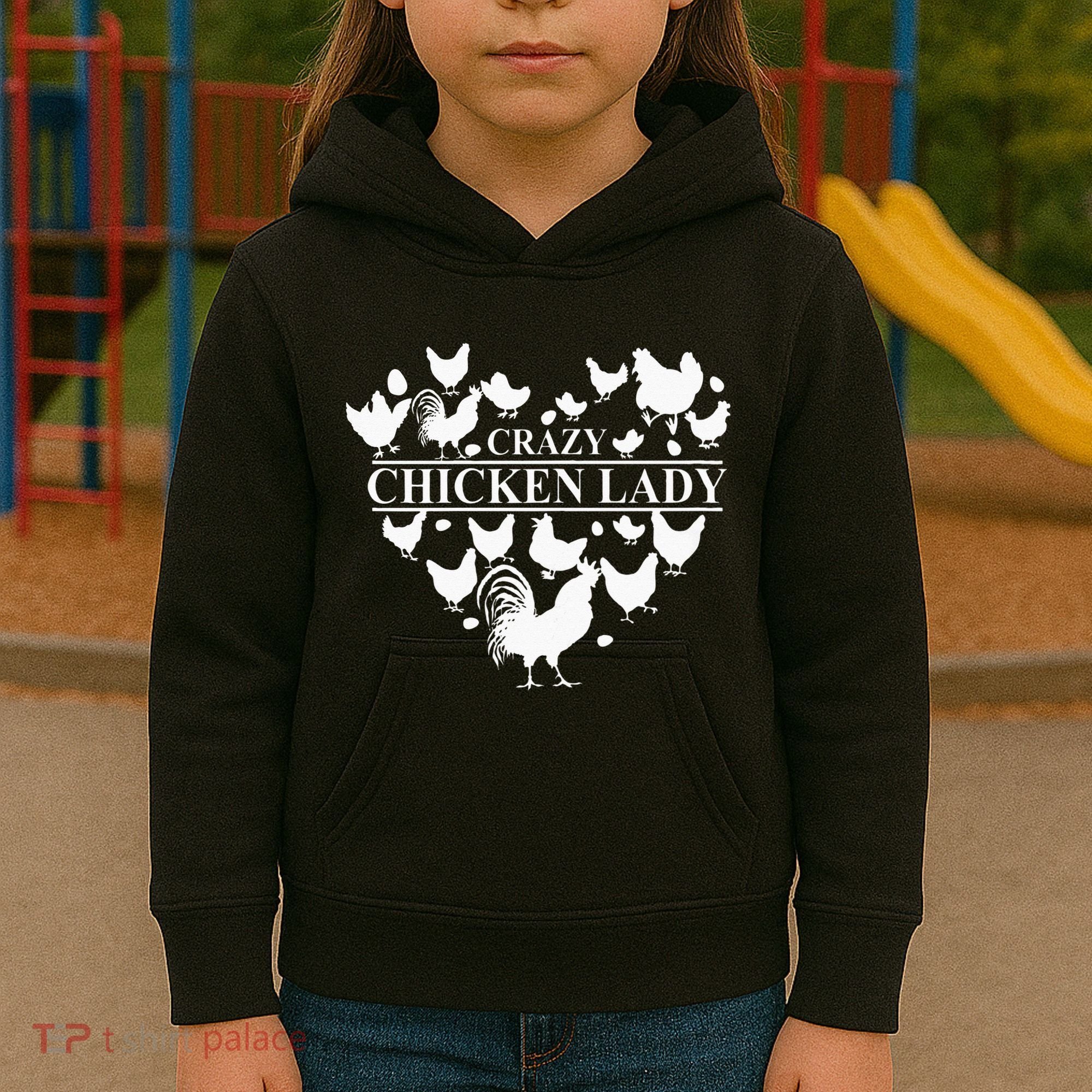 Crazy Chicken Lady Kids Hoodie