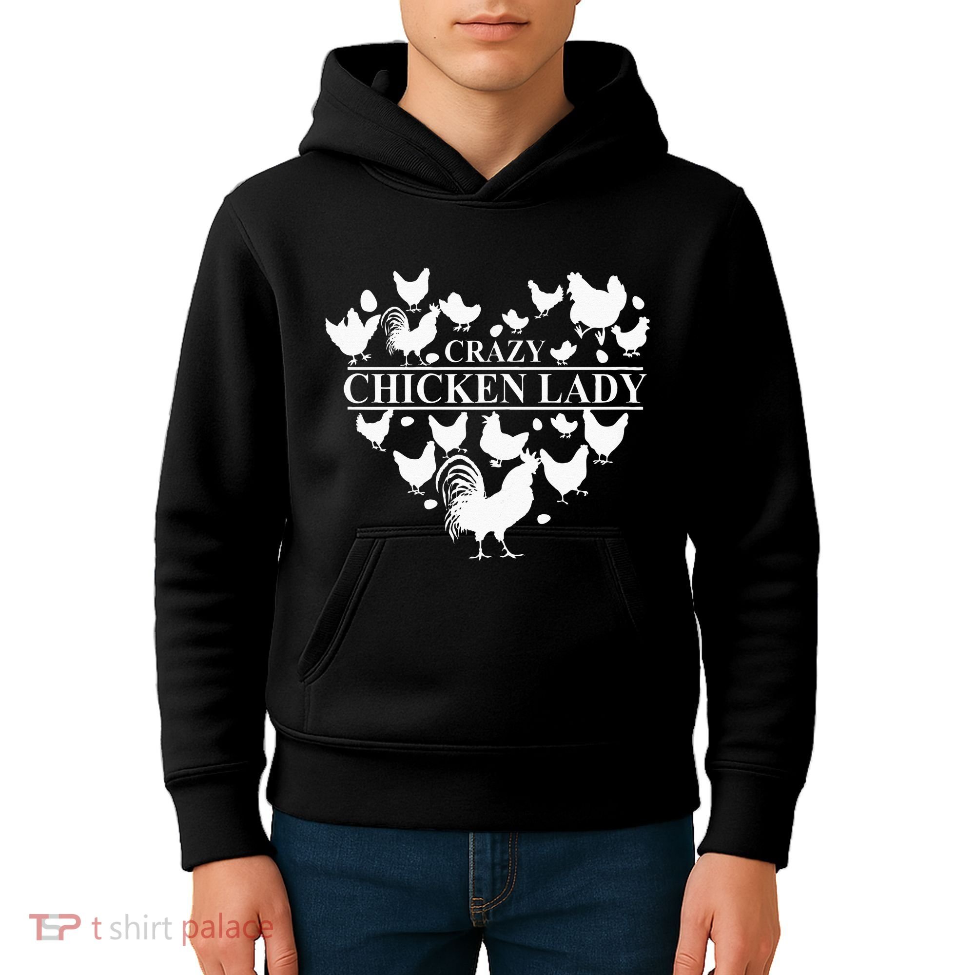 Crazy Chicken Lady Kids Hoodie