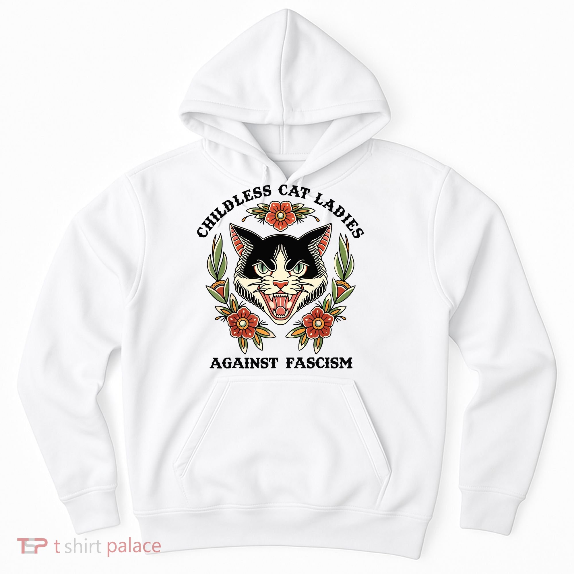 Childless Cat Ladies Against Fascism Hoodie