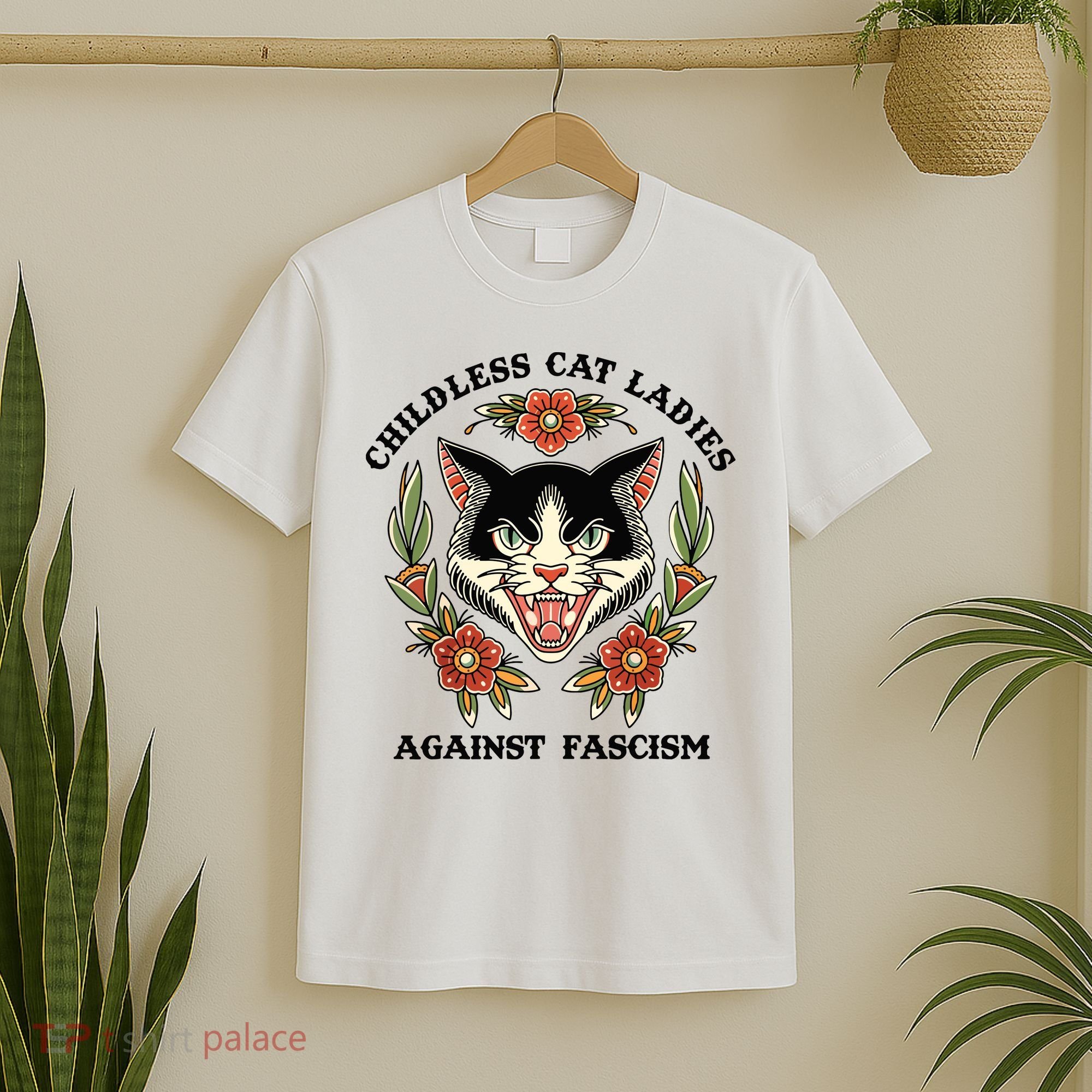 Childless Cat Ladies Against Fascism T-Shirt