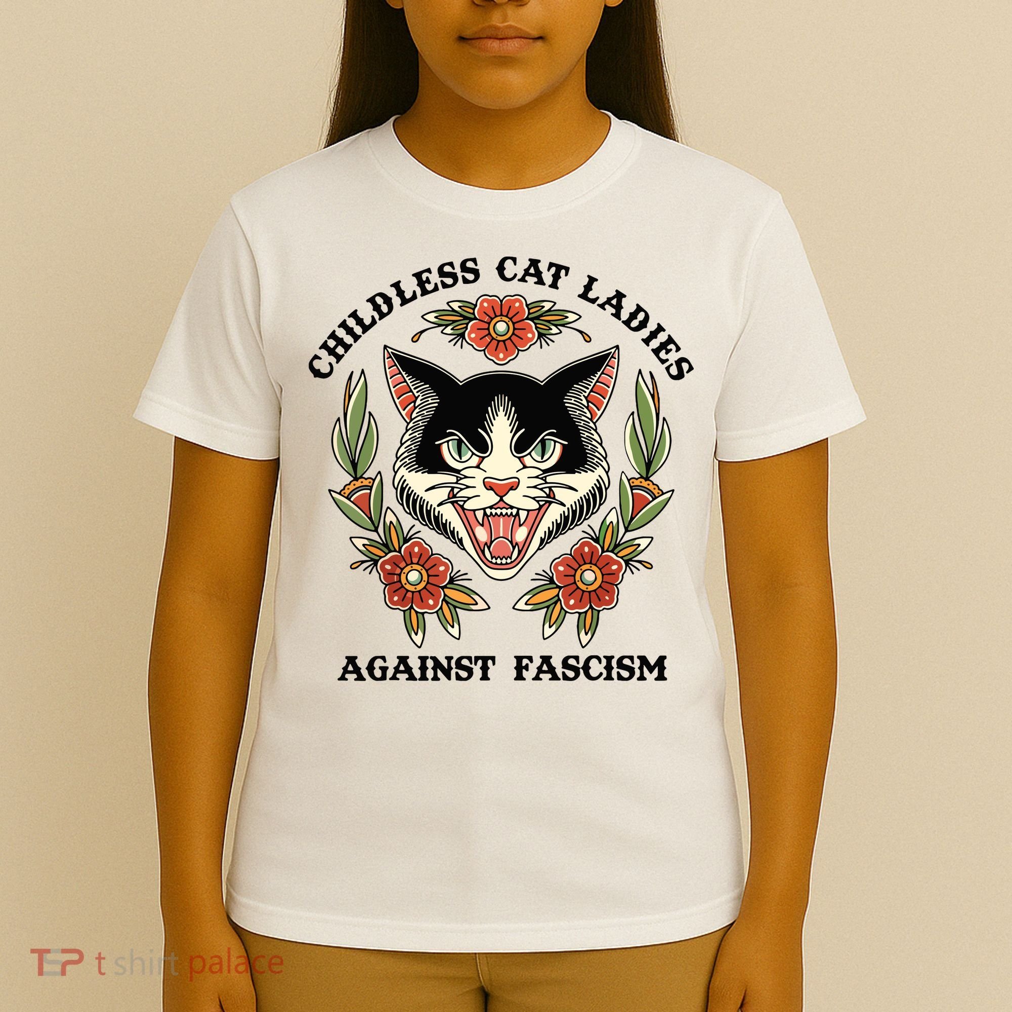 Childless Cat Ladies Against Fascism T-Shirt