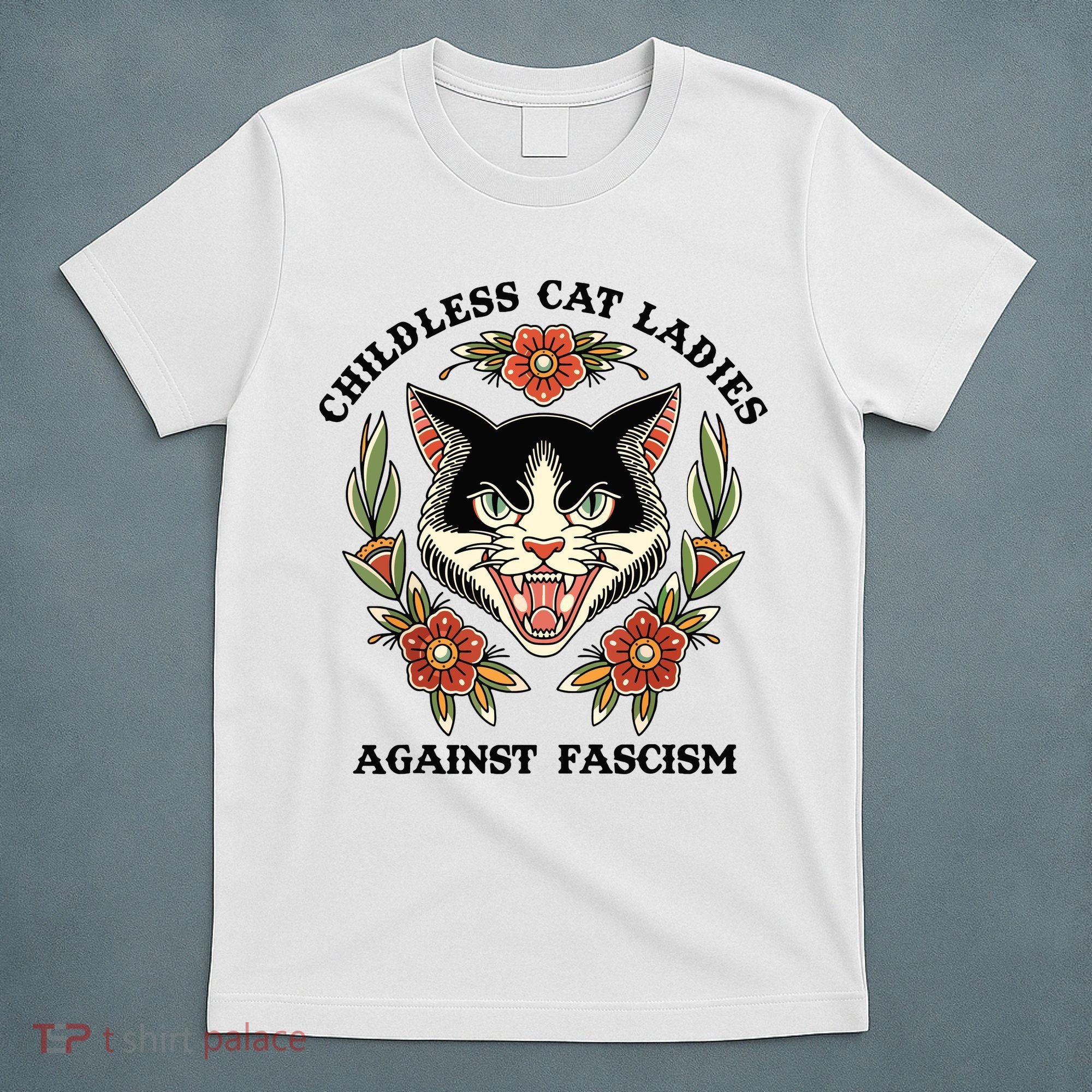 Childless Cat Ladies Against Fascism T-Shirt
