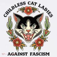 Childless Cat Ladies Against Fascism T-Shirt thumb 7