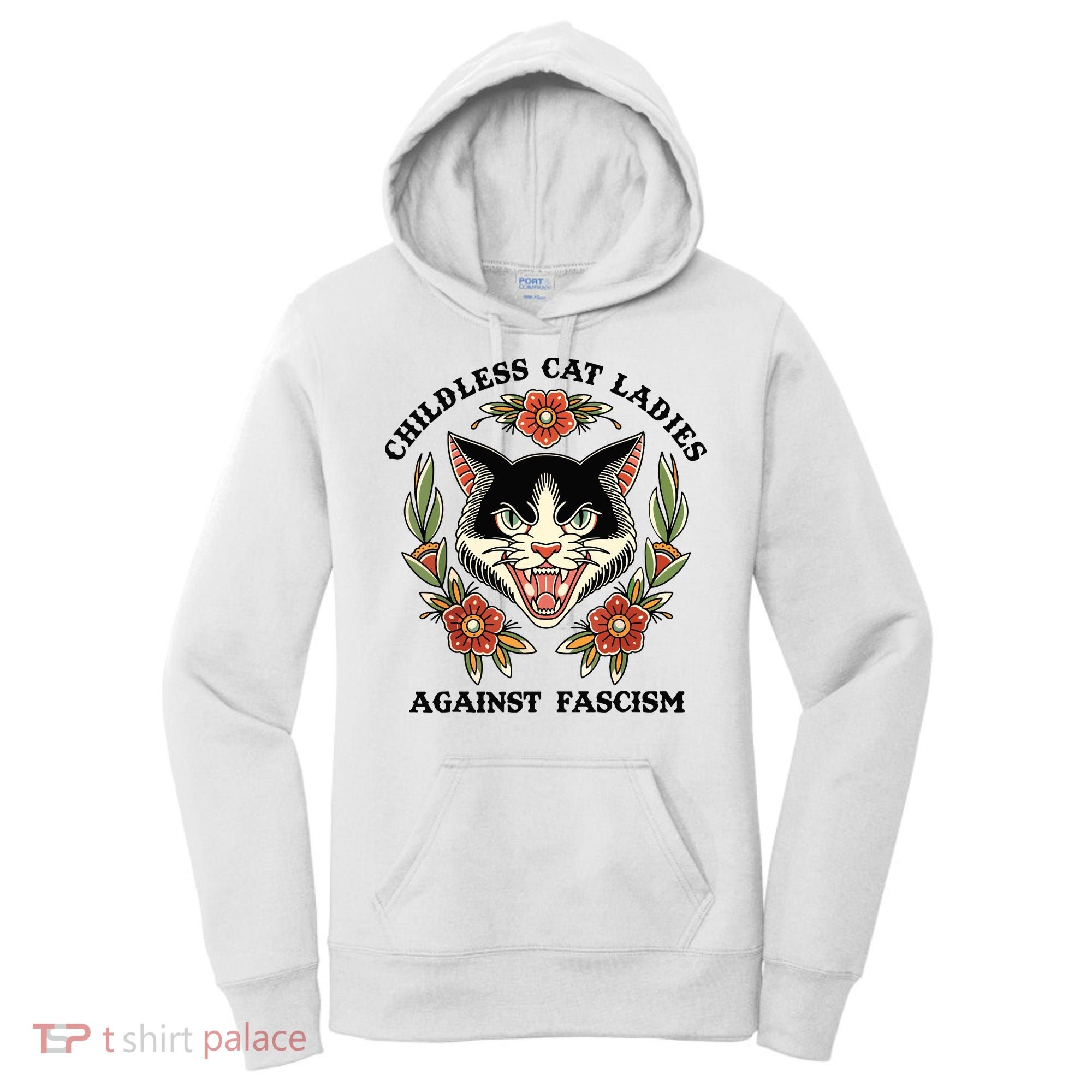 Childless Cat Ladies Against Fascism Women's Hoodie