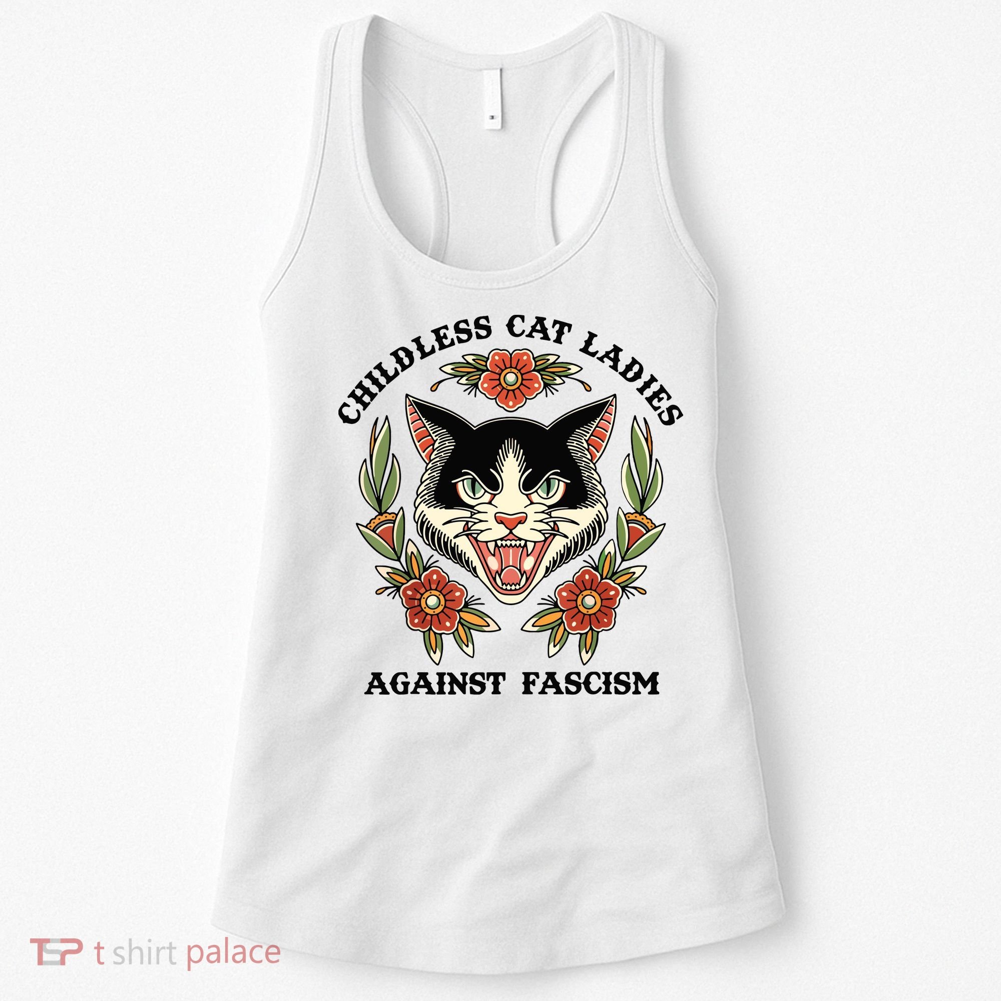 Childless Cat Ladies Against Fascism Women's Tank Top