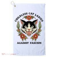 Childless Cat Ladies Against Fascism Golf Towel thumb 0