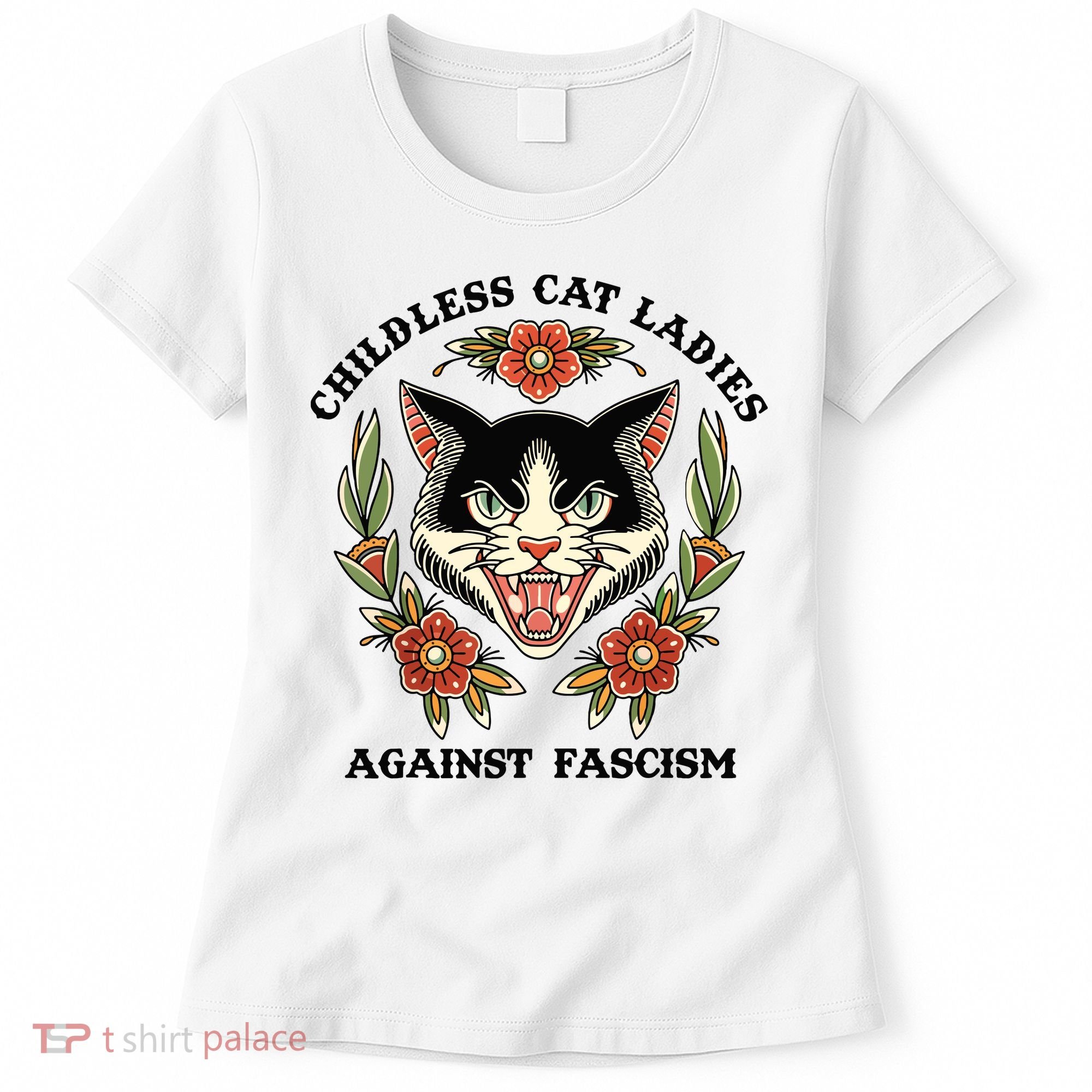 Childless Cat Ladies Against Fascism Women's T-Shirt
