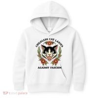 Childless Cat Ladies Against Fascism Kids Hoodie thumb 0