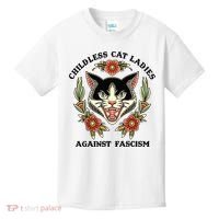 Childless Cat Ladies Against Fascism Kids T-Shirt thumb 0