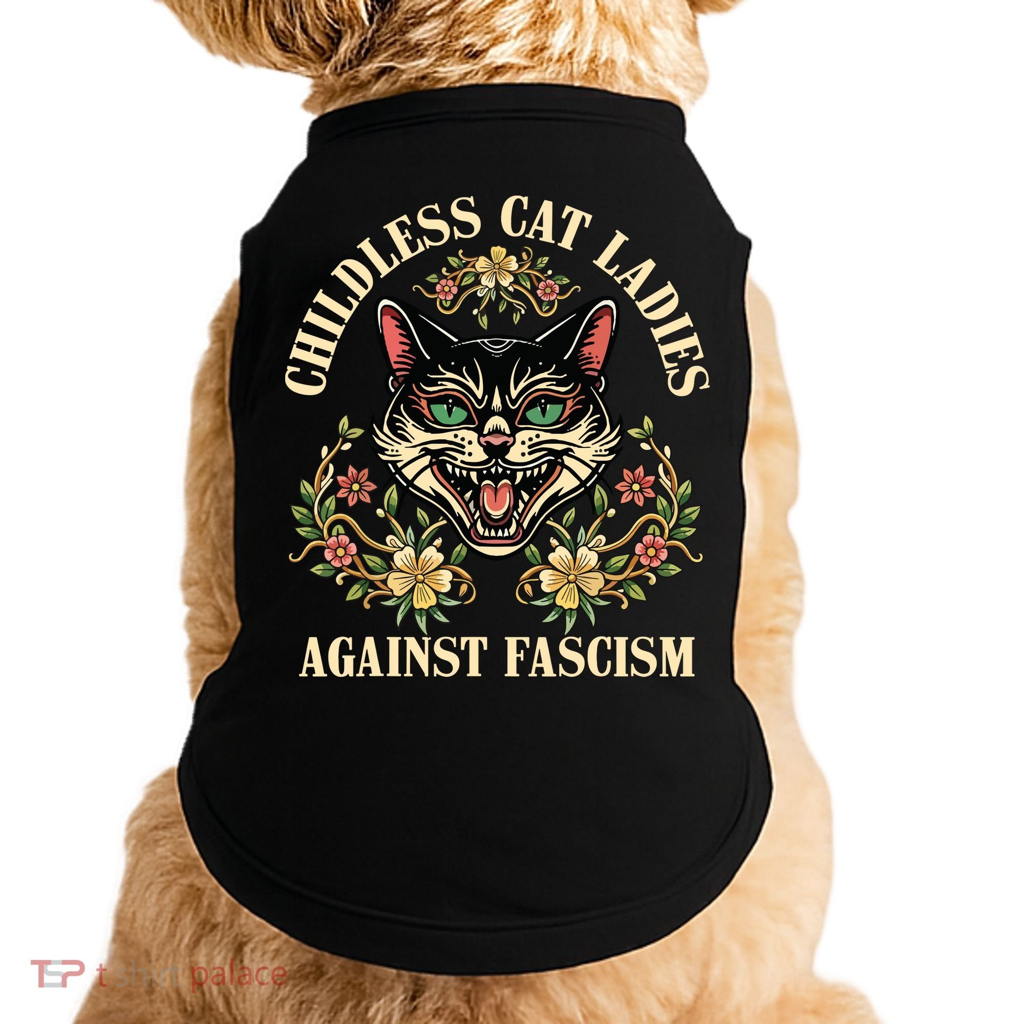 Childless Cat Ladies Against Fascism Doggie Tank