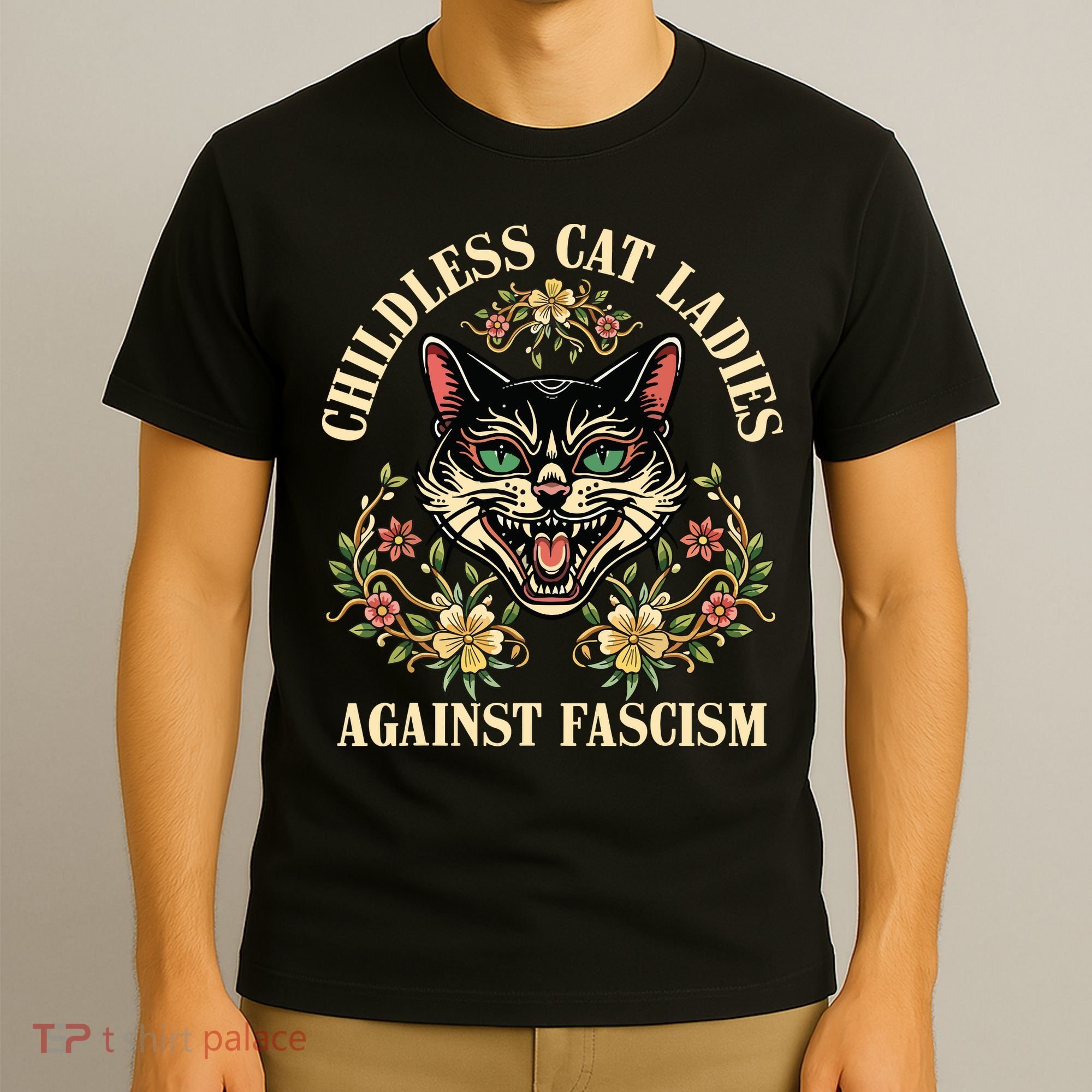 Childless Cat Ladies Against Fascism T-Shirt