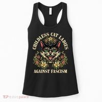 Childless Cat Ladies Against Fascism Women's Tank Top thumb 0