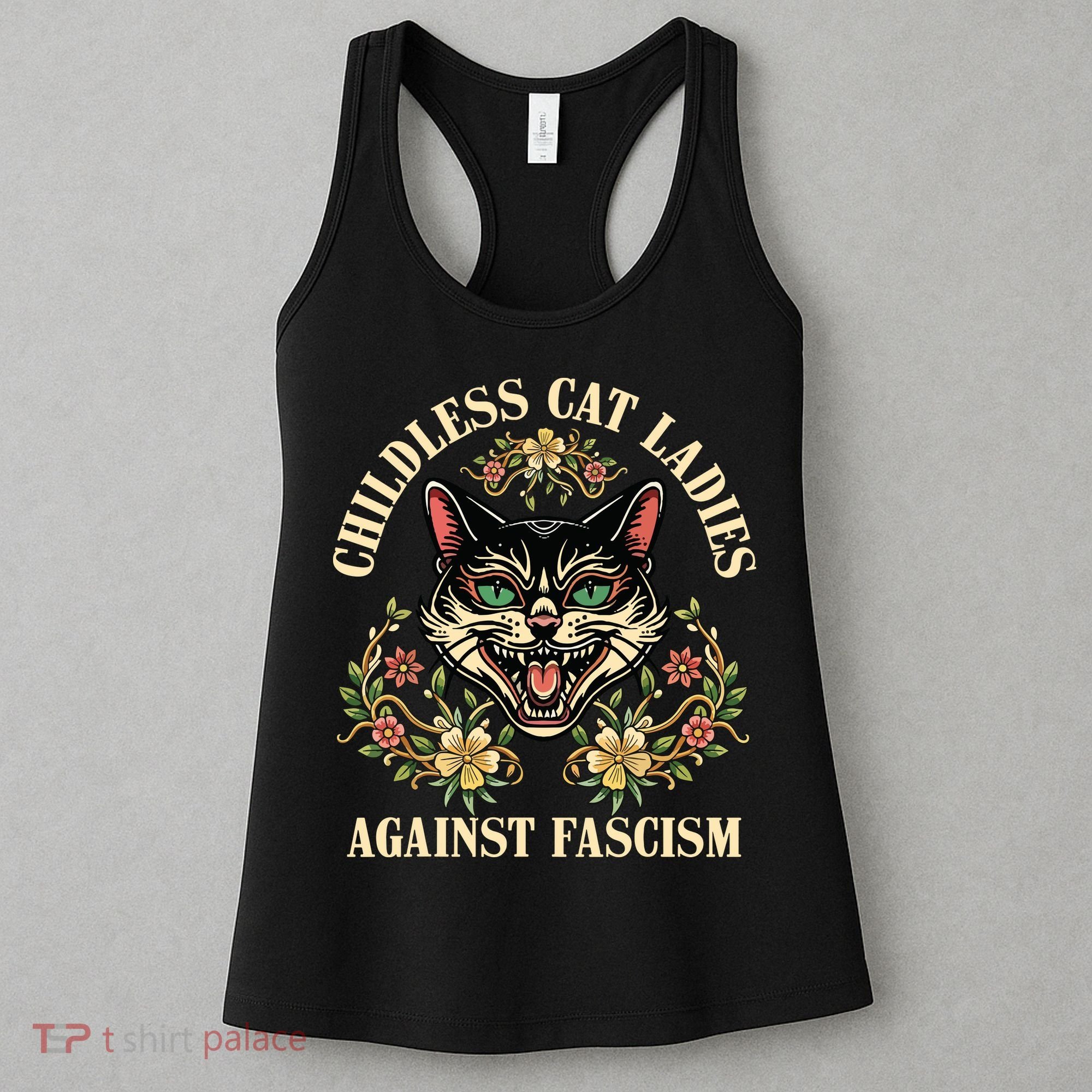 Childless Cat Ladies Against Fascism Women's Tank Top
