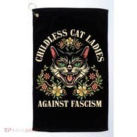 Childless Cat Ladies Against Fascism Golf Towel thumb 0