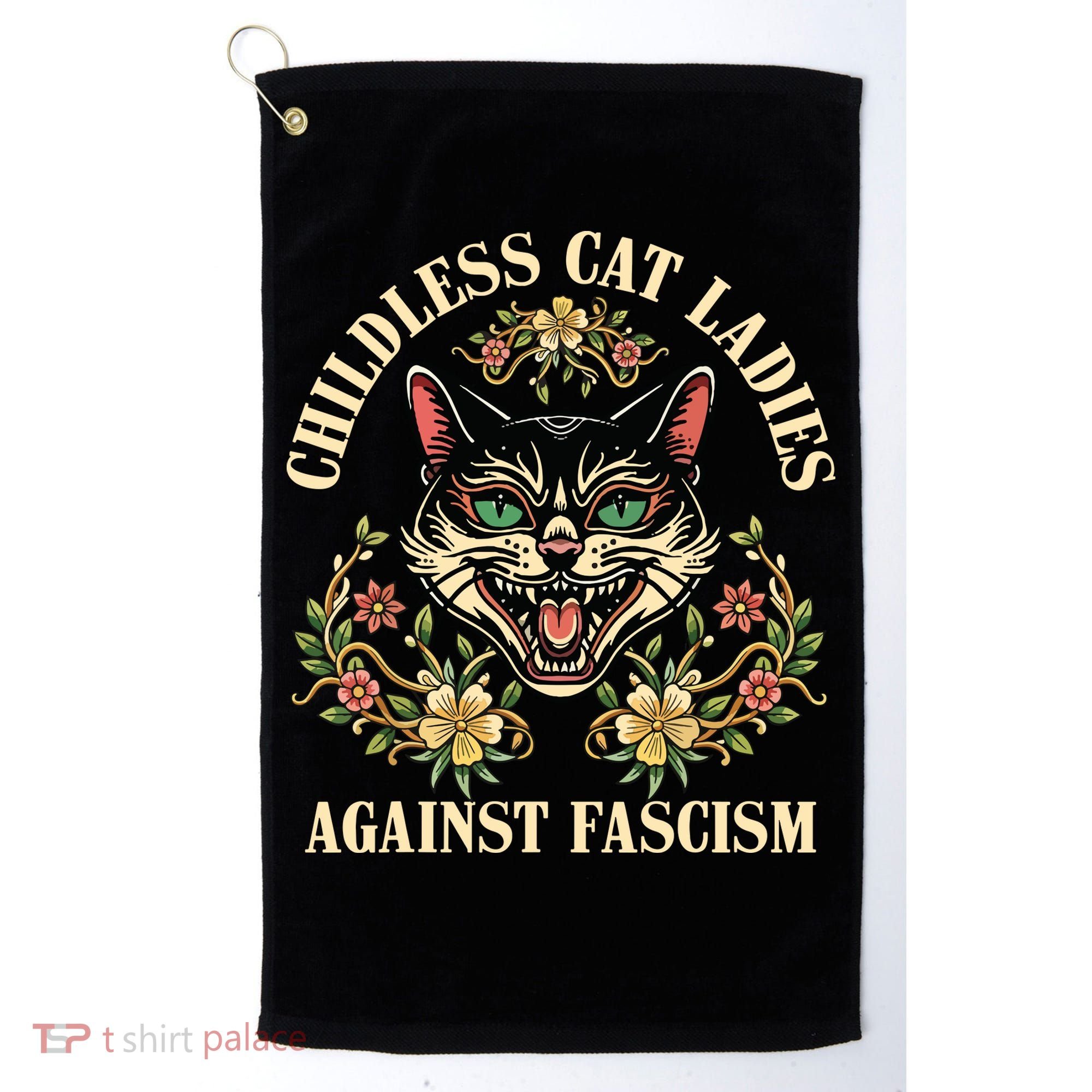 Childless Cat Ladies Against Fascism Golf Towel