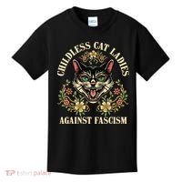 Childless Cat Ladies Against Fascism Kids T-Shirt thumb 0