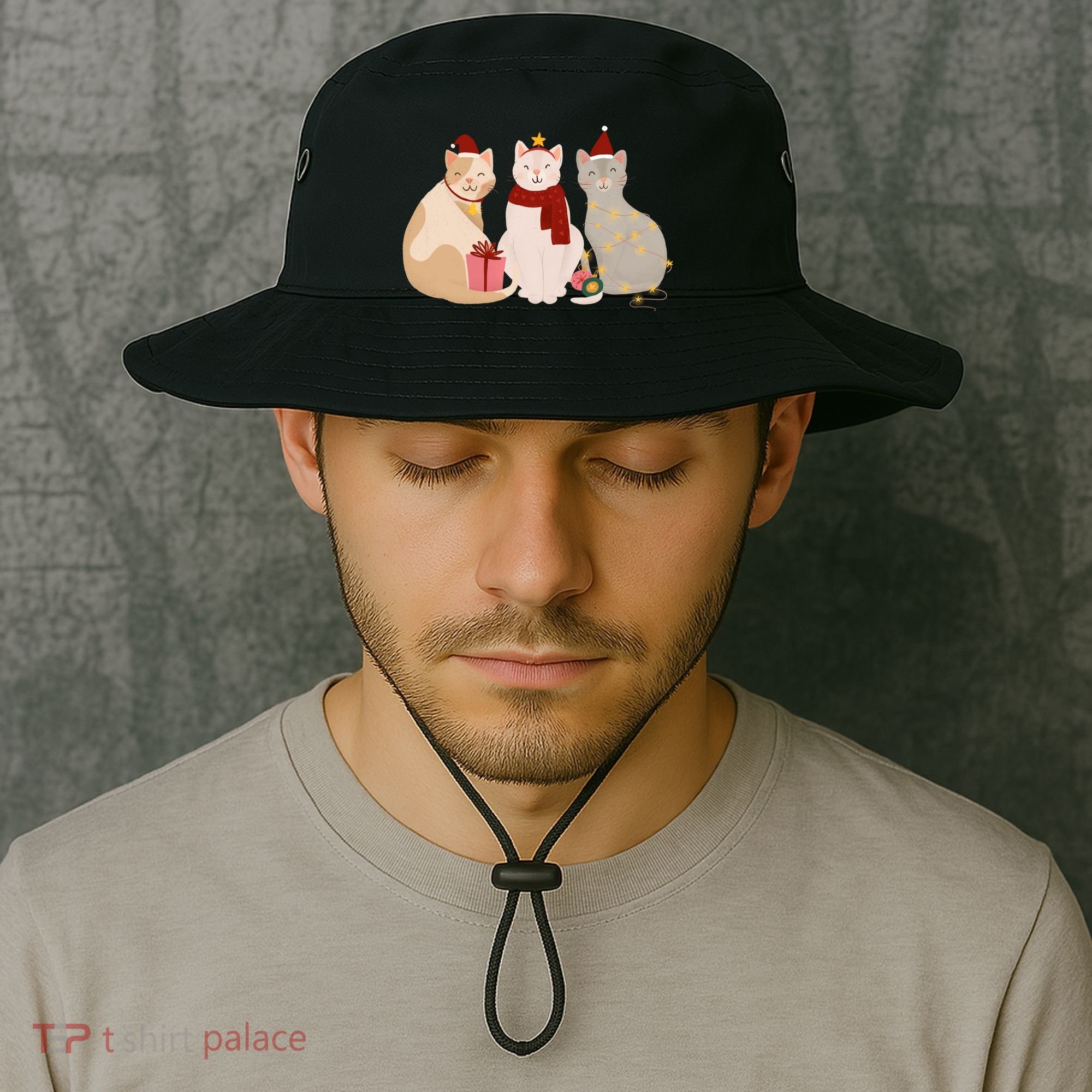 Catmas Cat Lover Cute Christmas Bucket Hat
