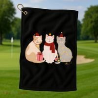 Catmas Cat Lover Cute Christmas Golf Towel thumb 1