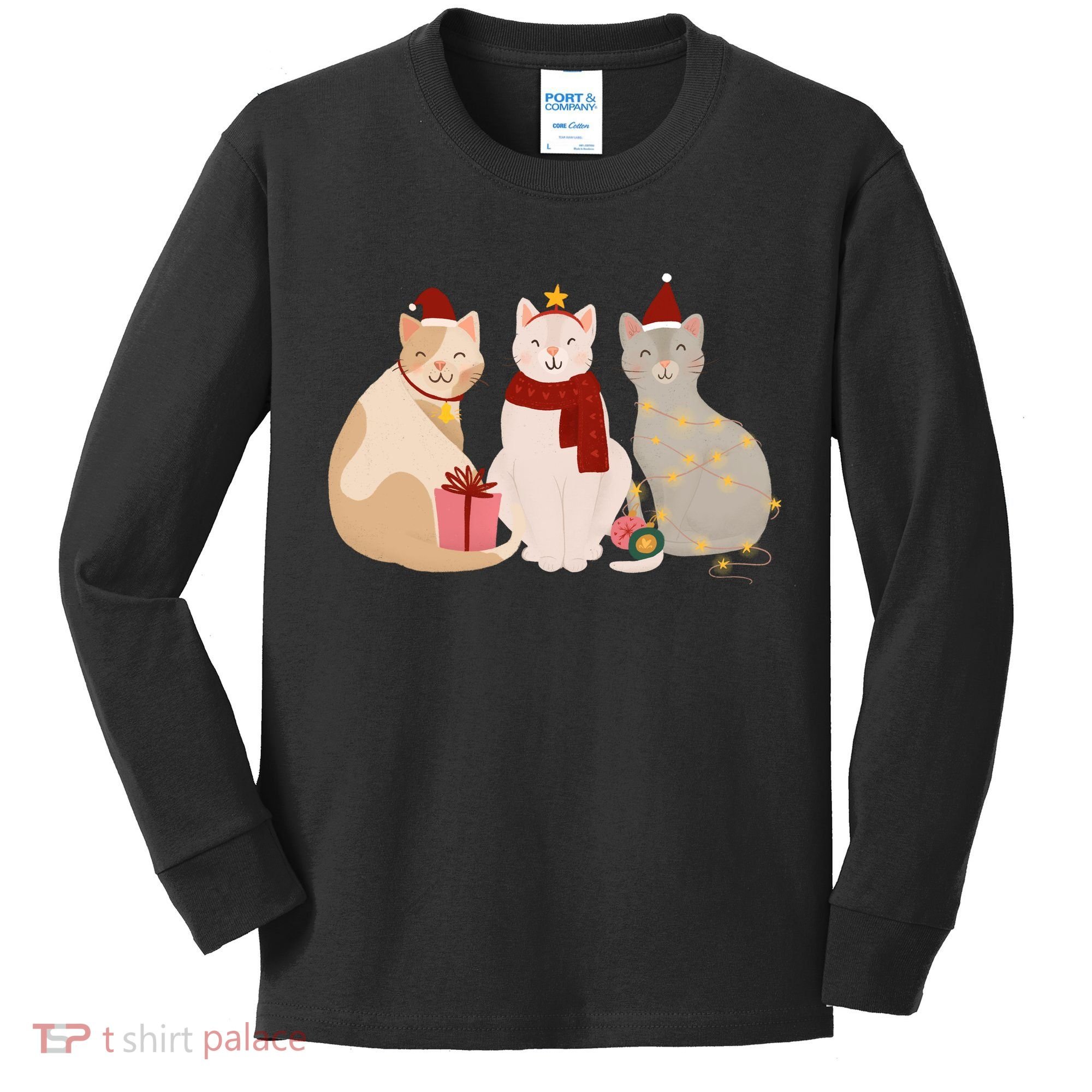Catmas Cat Lover Cute Christmas Kids Long Sleeve Shirt