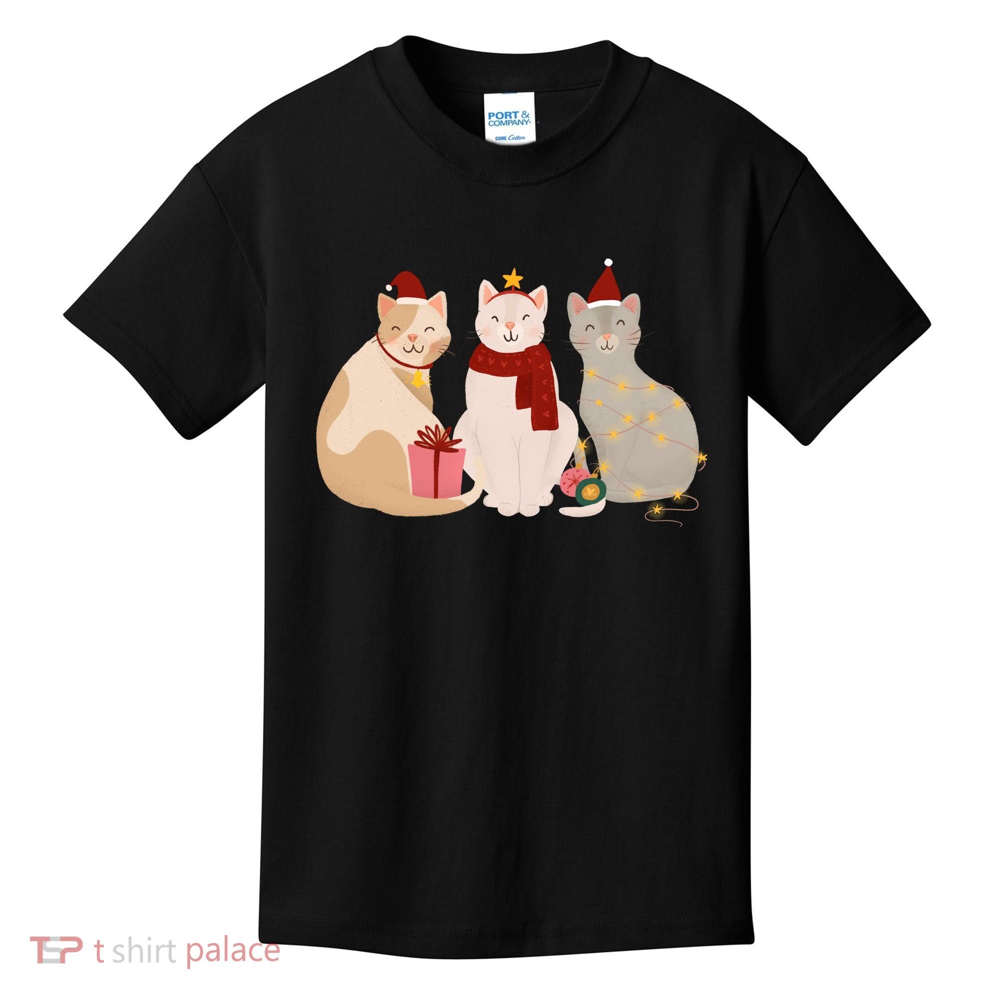 Catmas Cat Lover Cute Christmas Kids T-Shirt