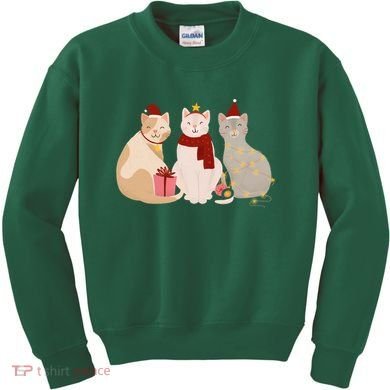Catmas Cat Lover Cute Christmas Kids Sweatshirt