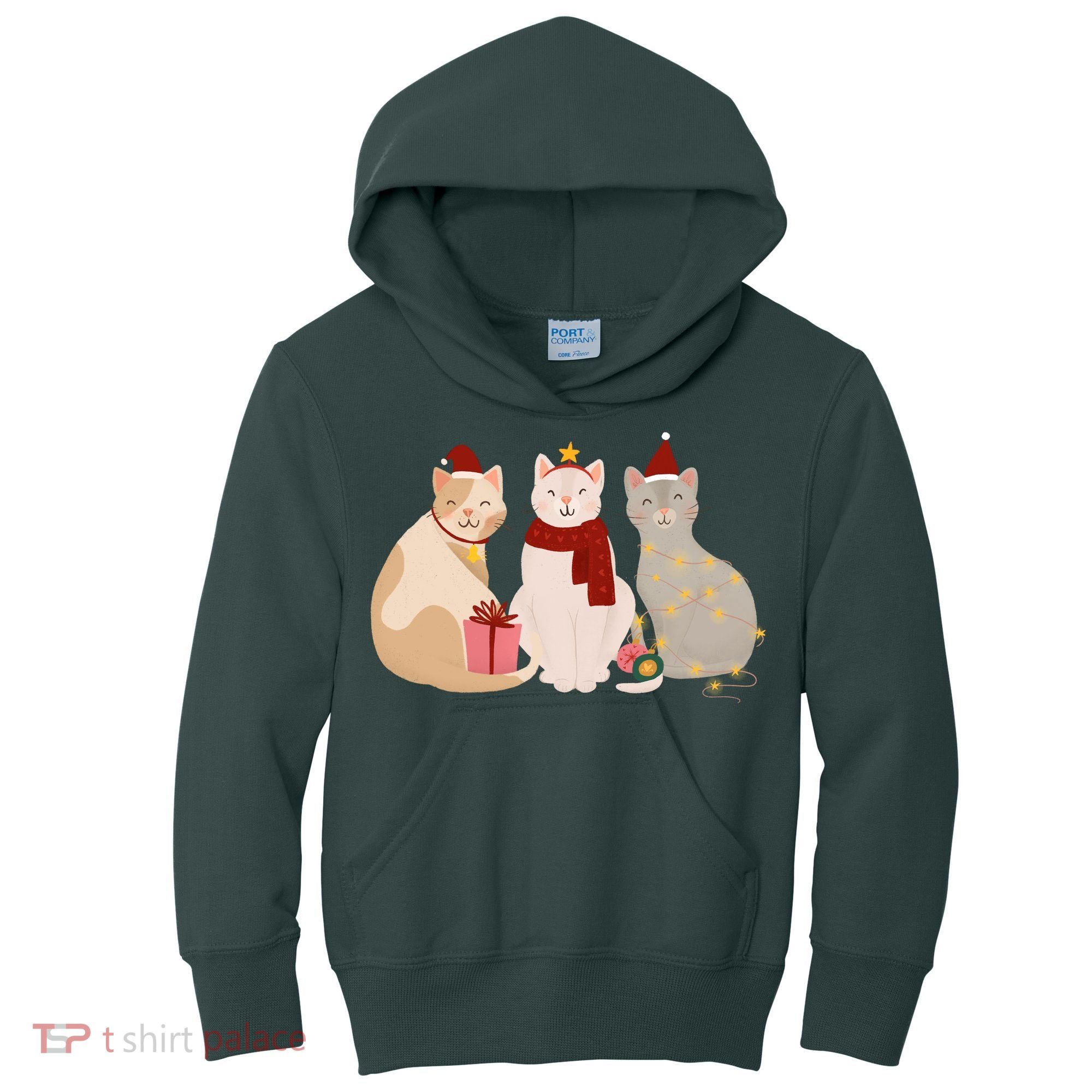 Catmas Cat Lover Cute Christmas Kids Hoodie