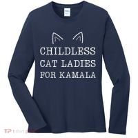 Childless Cat Ladies For Kamala Women's Long Sleeve Shirt thumb 0