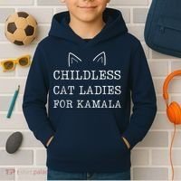 Childless Cat Ladies For Kamala Kids Hoodie thumb 2