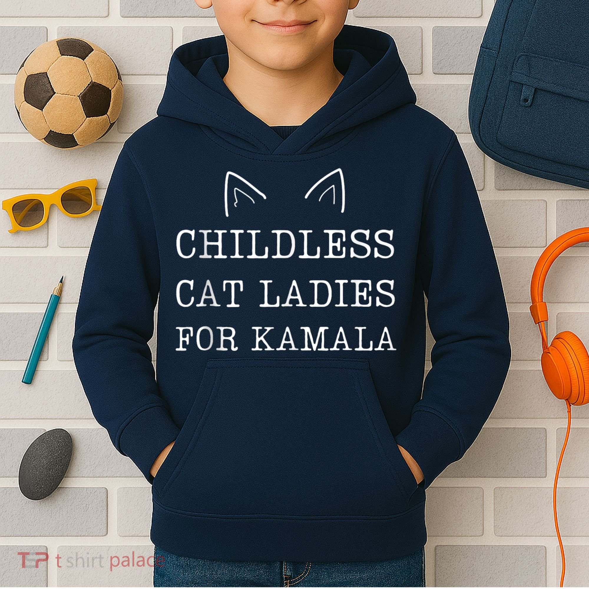 Childless Cat Ladies For Kamala Kids Hoodie