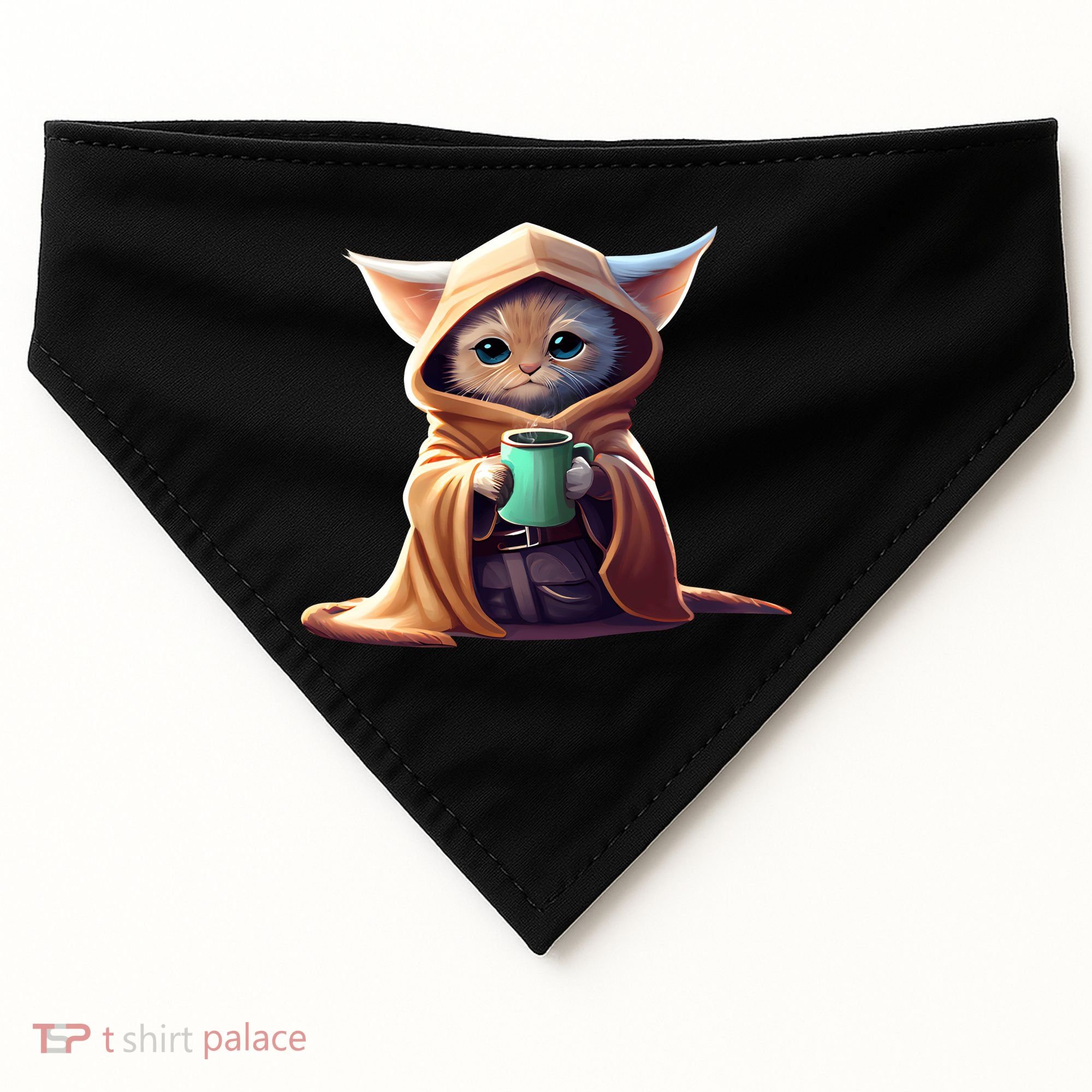 Cat Coffee Lover Kitten Baby Cute Adorable Fan Art Gift USA-Made Doggie Bandana