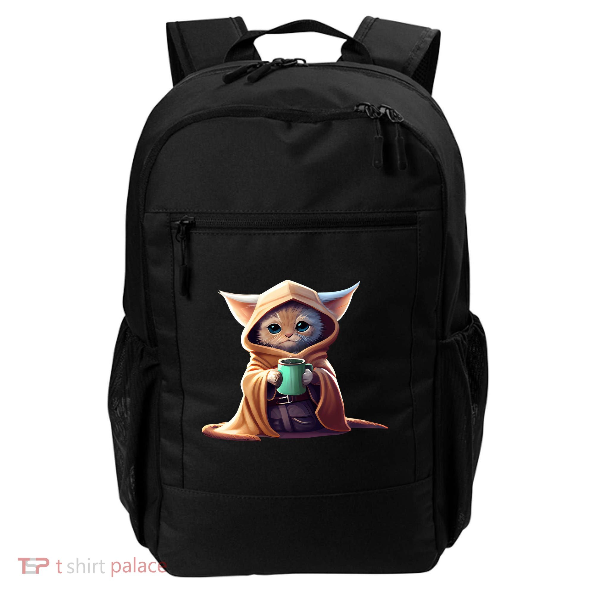 Cat Coffee Lover Kitten Baby Cute Adorable Fan Art Gift Backpack