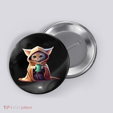 Cat Coffee Lover Kitten Baby Cute Adorable Fan Art Gift Button