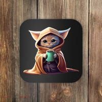 Cat Coffee Lover Kitten Baby Cute Adorable Fan Art Gift Coaster thumb 0