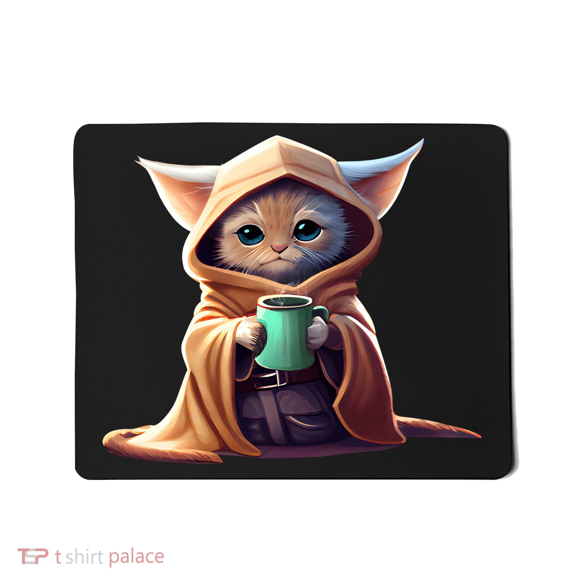 Cat Coffee Lover Kitten Baby Cute Adorable Fan Art Gift Mousepad