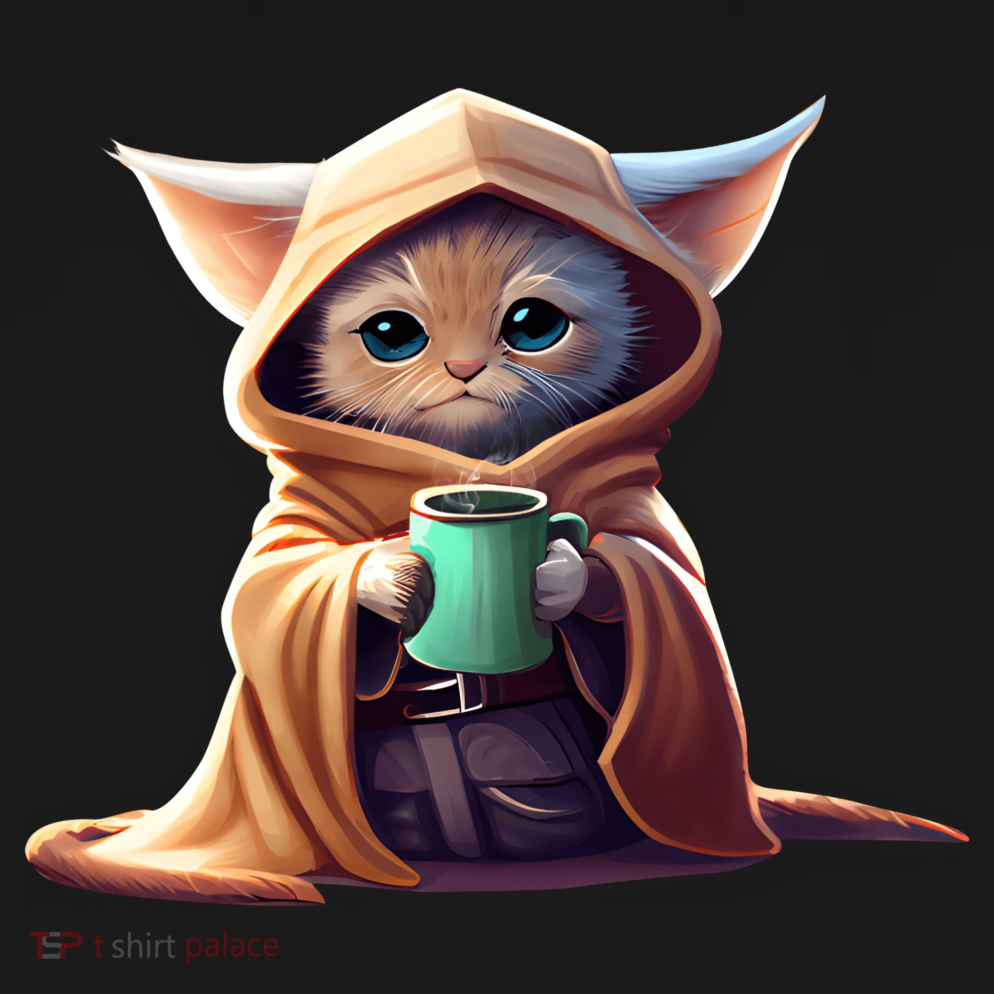 Cat Coffee Lover Kitten Baby Cute Adorable Fan Art Gift Mousepad