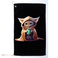Cat Coffee Lover Kitten Baby Cute Adorable Fan Art Gift Golf Towel thumb 0