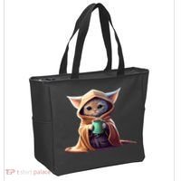 Cat Coffee Lover Kitten Baby Cute Adorable Fan Art Gift Tote Bag thumb 2