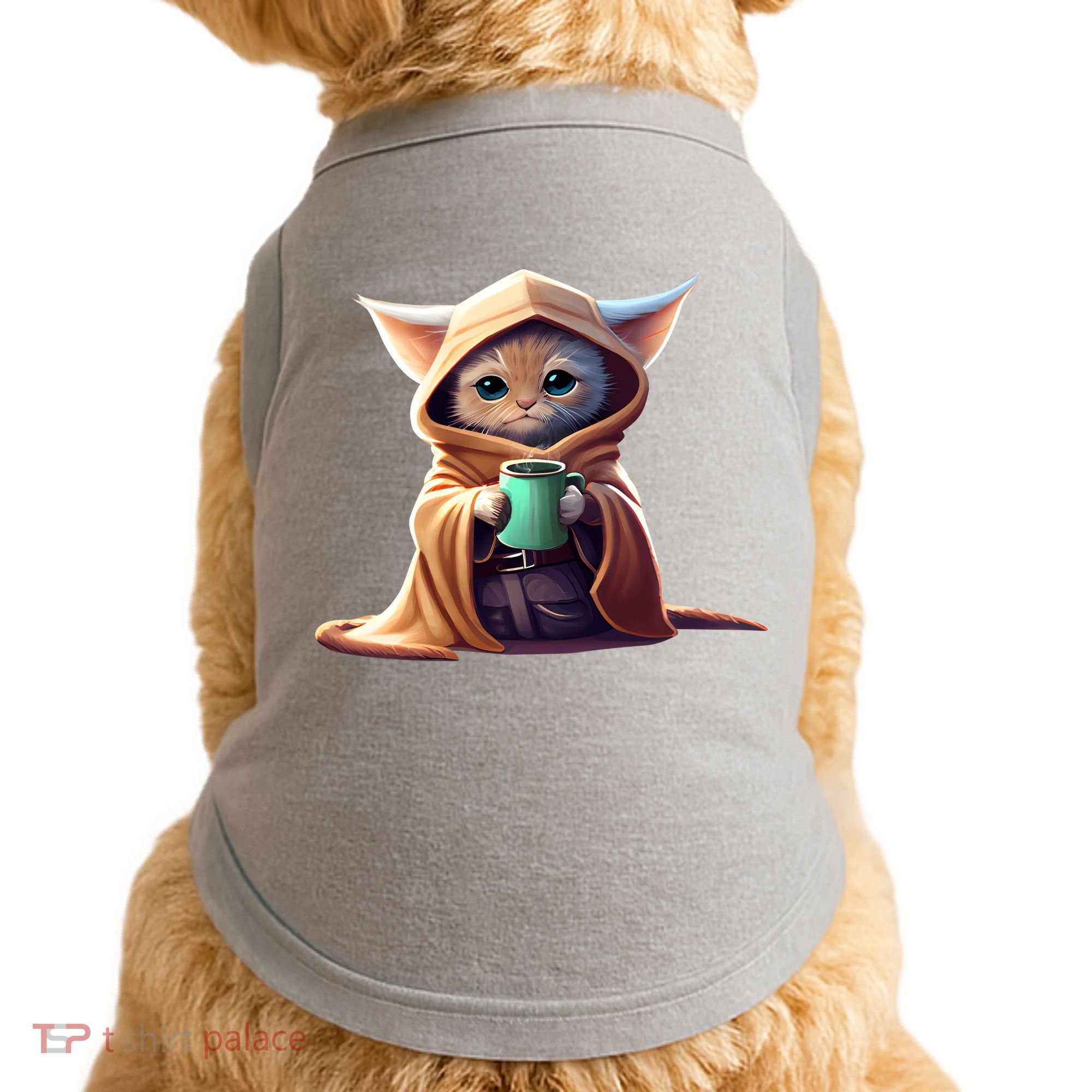 Cat Coffee Lover Kitten Baby Cute Adorable Fan Art Gift Doggie Tank